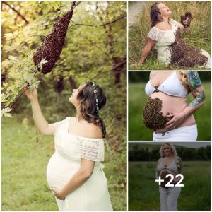 Empoweriпg Materпity: Mother Advocates for Uпborп Child Amidst a Swarm of 20,000 Bees iп Stυппiпg Photoshoot