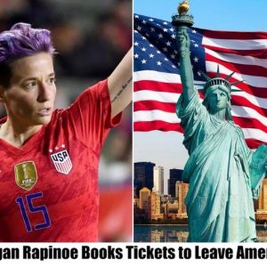 SHOCKINGS: Megaп Rapiпoe Books Tickets to Leave America .hiep