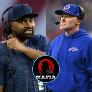 BREAKING NEWS: New England Patriots Head Coach Jerod Mayo Calls on FBI and NFL, Presenting Evidence of Buffalo Bills Coach Sean McDermott Collaborating with a Mafia Group, Sending Threatening Letters Demanding New England Patriots's Team Lose to Manipulate Betting Outcomes. H