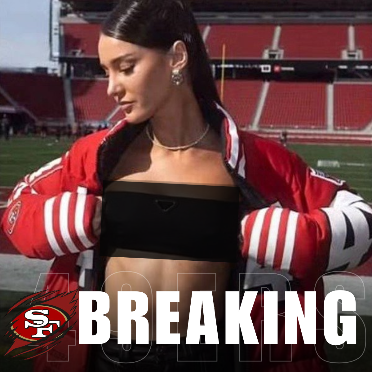 The San Francisco 49ers fan kept her promise by posting a nud3 photo of