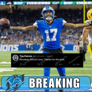 Tim Patrick' 8-word message to the Detroit Lions ahead of free agency. PicassoHTX