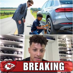 A black boy helps a driver with a flat tire. without knowing it was famous player Patrick Mahomes - What happened next changed the boy's life forever - FB88