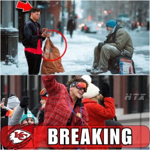 Patrick Mahomes Gives His Jacket to a Freezing Homeless Man – What Happens Next is Heartwarming! - FB88